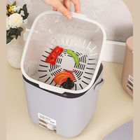 Poubelle de cuisine de bureau en plastique à double compartiment pour séparation des déchets secs et humides avec couvercle – Vente en gros