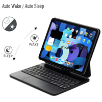 Clavier magique rotatif à 360° personnalisé, étui avec rétroéclairage 7 couleurs, pavé tactile USB Type-C pour iPad Air4/Pro11 (arabe/japonais/coréen/russe)