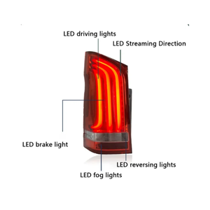 Luces Traseras LED Auron con Lente Roja de 12V, Repuesto para Mercedes-Benz Vito V260 2016-2023, Estilo OE, Conjunto de Luces de Freno Traseras - Product Image 2
