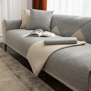 <b>Sofa</b> Cushions Solid Color 190-230cm Non-Slip Coarse Cloth Pet Proof <b>Sofa</b> <b>Covers</b> - Product Image 2