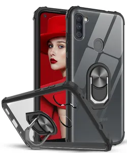 Grosir case samsung a10 kristal-LeYi Casing Ponsel Samsung Galaxy A10 S21 Ultra S30, Pelindung Ponsel Tahan Guncangan dengan Cincin Penahan Kristal Bening
