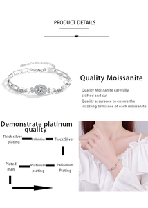 Usine en gros 925 argent Sterling cubain lien Pigeon oeuf 1carat ovale coupe Moissanite Bracelet pour femmes bijoux étanches - Product Image 6