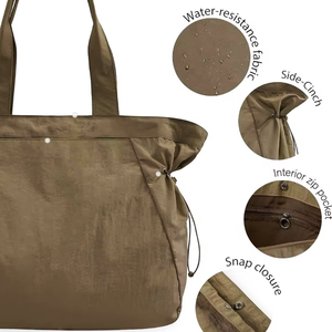 Bolsas de Compras con Logotipo Impreso y Cordón Lateral, Bolsa de <span class=keywords><strong>Nylon</strong></span> Ligera para Compras, Ejercicio, Playa y Viajes - Product Image 2