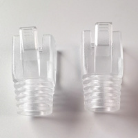 Konektor Pass Through Cat8 RJ45 23-24AWG Terlindung dengan Pin Kuningan Berlapis Emas 50U, Housing ABS, Dilengkapi Load Bar dan Strain Relief Boots