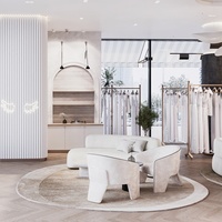 Présentoir de Magasin de Vêtements Moderne Rotatif et Pliable, Portant de Vêtements, Étagère à Vêtements, Armoire, Fixation Personnalisable pour Magasin de Détail
