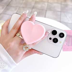New Design In-stock Pure Color 3D <b>Silicone</b> <b>Rubber</b> Heart-shaped Minimalist Desktop airbag Retractable Stand - Product Image 2