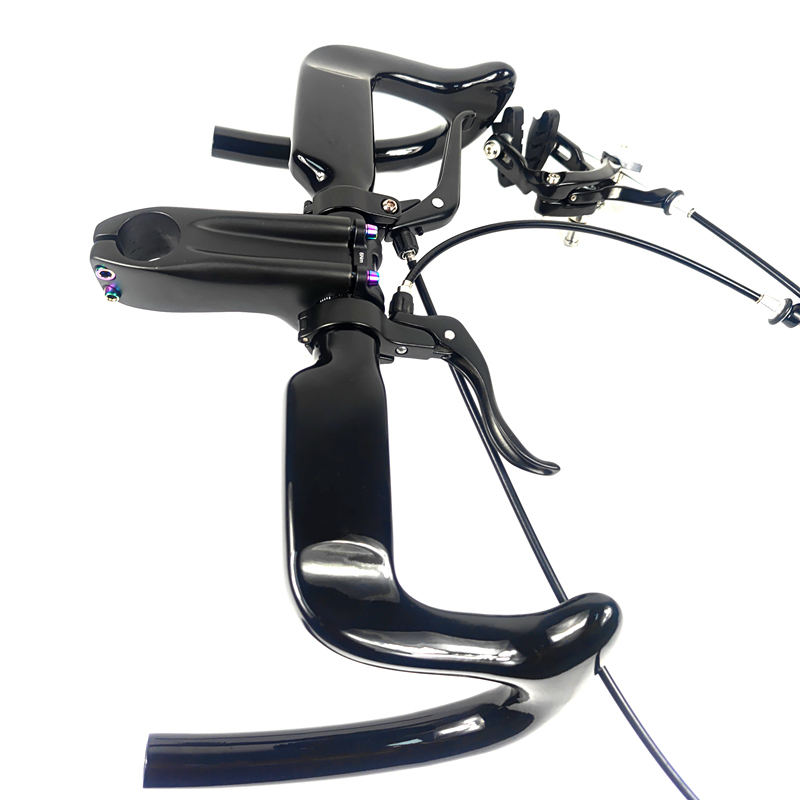 Track Handlebar BIKEDOC HB28 Full Carbon Fiber Track Handlebar Black Glossy Width 340 ...