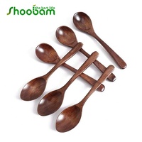 Petites Cuillères En Bois 6PCS Petite Soupe Cuillères En Bois Cuillère À Café pour Café Thé Confiture Sels De Bain De Service En Bois Cuillères