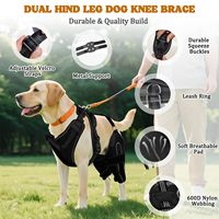 Attelle de genou pour chien en néoprène réglable et personnalisable pour le soutien des membres arrière (ACL/CCL) avec harnais post-chirurgical pour l'arthrite
