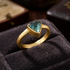 Bague Éternité Classique en Argent Plaqué Or Rose avec Topaze Bleue Hydro Forme Tringle et Sertissage Griffe pour Unisexe - Product Image 2