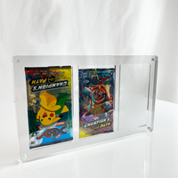 Vente en gros de 3 paquets de boosters boîte de booster de cartes Pokemon vitrine magnétique en acrylique transparent pour cartes à collectionner Pokemon