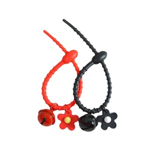 Nieuw aangekomen siliconen kabelbinder sleutelhanger kleurrijke kleine bloem bel charmes <span class=keywords><strong>Kawaii</strong></span> DIY decoratieve hanger sleutelhanger accessoire geschenken - Product Image 5