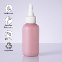 Nouvelle bouteille applicatrice d'huile capillaire en plastique de 100 ml, avec buse verte, flacon vide rose de 8 oz, emballage d'huile capillaire à marque privée, flacon souple