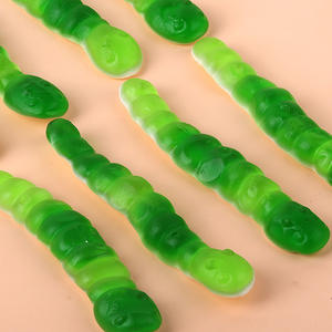 Fabricante Chino de Gomitas, Venta al por Mayor de <span class=keywords><strong>Dulces</strong></span> con Sabor a Frutas Mixtas, Gomitas Halal con Forma de Oruga Verde Grande - Product Image 2