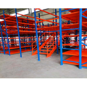 Système de rayonnage en acier Q235 pour <span class=keywords><strong>mezzanine</strong></span>, plateforme métallique robuste, rayonnage de stockage en <span class=keywords><strong>mezzanine</strong></span> avec escalier et garde-corps - Product Image 5