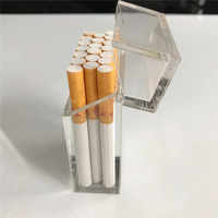 Vente en gros étui à cigarettes personnalisé en acrylique boîte de présentation de cigarettes boîte à cigarettes transparente/en plexiglas avec couvercle magnétique