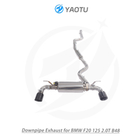 YT sistem knalpot baja tahan karat, kinerja tinggi setengah belakang untuk BMW F20 125i 2.0T B48