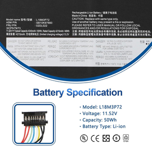 Batería de Repuesto para Portátil L18M3P72 de 50 Wh, Venta al por Mayor para Lenovo ThinkPad T490 T14 CE RoHS, Celda de Cobalto Premium - Product Image 3