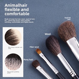 Ensemble de 12 pinceaux de maquillage en poils naturels de Cangzhou avec manche en bois pour le blush, les fards à paupières et le contour du nez - Product Image 2