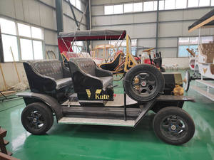 Voiture électrique classique vintage à toit ouvert, véhicule de tourisme robuste avec auvent de pluie pour attraction touristique - Product Image 6