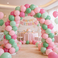 Kit de 44 ballons en latex rose pastel et vert de 10 pouces pour guirlande et arche, idéal pour anniversaire, baby shower, mariage, Saint-Valentin, Halloween