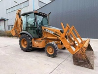 Case 580M-3 4x4 Wheel Backhoe Loader Bekas Original Case 580 Super M Backhoe Loader dengan Front End Loader dan Backhoe