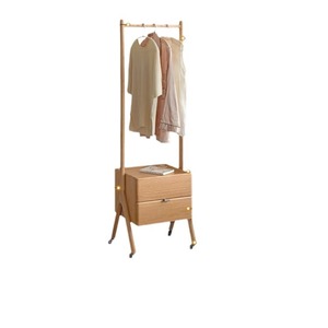 Perchero de madera maciza de 500x400x1600mm, moderno y minimalista, con ruedas para colgar ropa. - Product Image 5