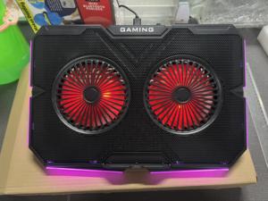 Great Roc – <span class=keywords><strong>refroidisseur</strong></span> pour ordinateur <span class=keywords><strong>portable</strong></span> 17 <span class=keywords><strong>pouces</strong></span>, ventilateur réglable, vitesse du ventilateur, support en plastique, 2 ventilateurs, <span class=keywords><strong>refroidisseur</strong></span> pour ordinateur <span class=keywords><strong>portable</strong></span> - Product Image 2