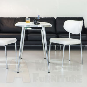 The Maison Hailey <b>Dining</b> <b>Table</b> Durable Easy Clean Surface Sturdy Lightweight Design Premium Chrome Powder Coated Steel Legs - Product Image 3
