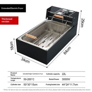 Friggitrice Elettrica Professionale in Acciaio Inox per Ristoranti, Grande Cestello per Friggere Patate e Pollo Fritto - Product Image 2