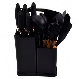 Silicone Kitchenware <b>Set</b> Wholesale Kitchenware <b>Set</b> Wooden Handle Kitchenware <b>Set</b> - Product Image 1