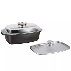 Sartén cuadrada de aluminio para pescado, <span class=keywords><strong>asador</strong></span> de pescado antiadherente con tapa de acero inoxidable, juego de ollas de cocina - Product Image 3