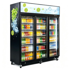 Réfrigérateur commercial à 3 portes avec compresseur supérieur, refroidissement par air, vitrine de présentation pour boissons et aliments en supermarché - Product Image 5