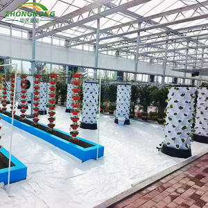 Grandes serres agricoles automatisées <span class=keywords><strong>en</strong></span> <span class=keywords><strong>verre</strong></span>, peu encombrantes, avec système de jardinage aéroponique rotatif <span class=keywords><strong>en</strong></span> tour et système hydroponique pour feuilles - Product Image 1