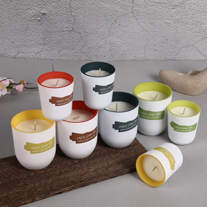 Cadeau d'accompagnement de mariage, tasse en verre coloré, aromathérapie, bougie parfumée, vente en gros, ornements pour la maison - Product Image 1