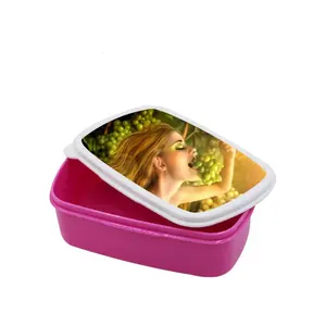 Subbank Groothandel Kleuren Plastic Grid Kids Bento Lunchbox Met Aluminium Plaat Custom Logo Leeg Sublimatie Lunchbox