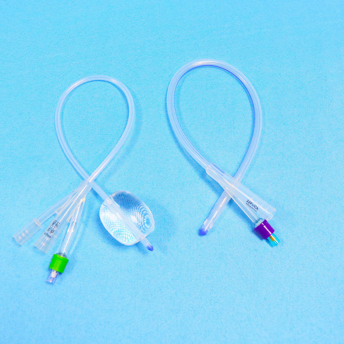Fábrica Catéter urinario de triple lumen de silicona 100% desechable Catéter de Foley de silicona de 3 vías