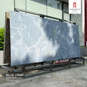 Phật sơn màu xanh <span class=keywords><strong>Onyx</strong></span> nhìn tráng men pha lê sứ ngói sang trọng thiêu kết đá gạch lát sàn cho phòng khách và phòng tắm - Product Image 1