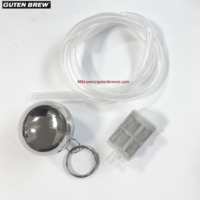 Boule de flotteur d'acier inoxydable, filtre flottant liquide de tube d'immersion, kit d'extraction de bière de baril de brassage avec le tube de silicone