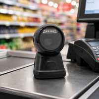 Lecteur de codes-barres 2D omnidirectionnel filaire pour ordinateur de bureau, scanner de codes QR mains libres pour caisse et comptoir de paiement