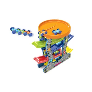 Обучающая сборка гараж слот автомобильный трек игрушки пять уровень стапель diy железнодорожный вагон для детей