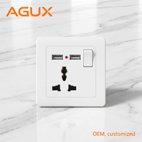 Prise murale universelle multifonction AGUX étanche et durable, 16A, en métal, indice de protection IP48, certifiée CE, application intelligente pour la maison