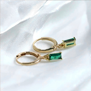 Orecchini a cerchio rettangolari per donna, gioielli semplici e scintillanti alla moda - Product Image 6