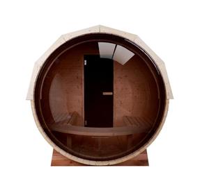 Sauna <span class=keywords><strong>a</strong></span> Botte Panoramica in Cedro Rosso per 4-6 Persone, Sauna in Legno Massiccio con Stufa <span class=keywords><strong>a</strong></span> <span class=keywords><strong>Legna</strong></span> per Esterni - Product Image 2