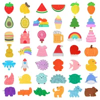 In Voorraad Meerdere Ontwerpen Rainbow Silicone Push Itting Popper Bubble Speelgoed Stress Popping Fidget Zintuiglijke Speelgoed Voor Kids