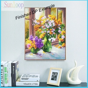 <span class=keywords><strong>Pintura</strong></span> Plástica Impresa con Acuarela Abstracta y Bordado de Diamantes con Patrón de Molino de Viento Holandés de la Marca Sunloop - Product Image 5