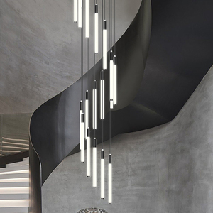 LED modernes hall d'hôtel lustres design moderne villas escalier en colimaçon éclairage décoratif aérien lustres personnalisés - Product Image 5
