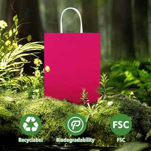 Custom Logo Recyclable Kraft <b>Biodegradable</b> <b>Paper</b> Bags with Handle Factory Direct Sales for Business Use and Packaging - Product Image 5