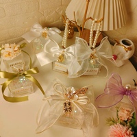 Personnalisé pour Champagne Or Floral Ruban Transparent Boîte De Bonbons Élégant Givré Party Favors Décoration De Mariage Nouvelle Arrivée Boîte-Cadeau