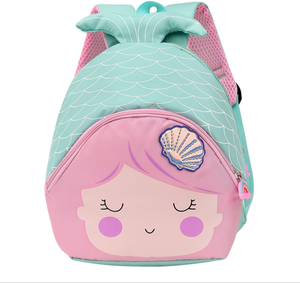 Bonita mochila preescolar de sirena 3D para niñas pequeñas, mochila escolar de poliéster impermeable <span class=keywords><strong>en</strong></span> rosa con cierre abierto para niños pequeños - Product Image 4